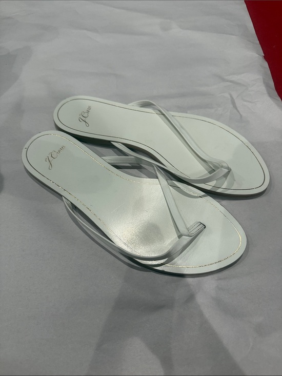 J. Crew Shoes - J. Crew White Minimal Leather Thong Sandals